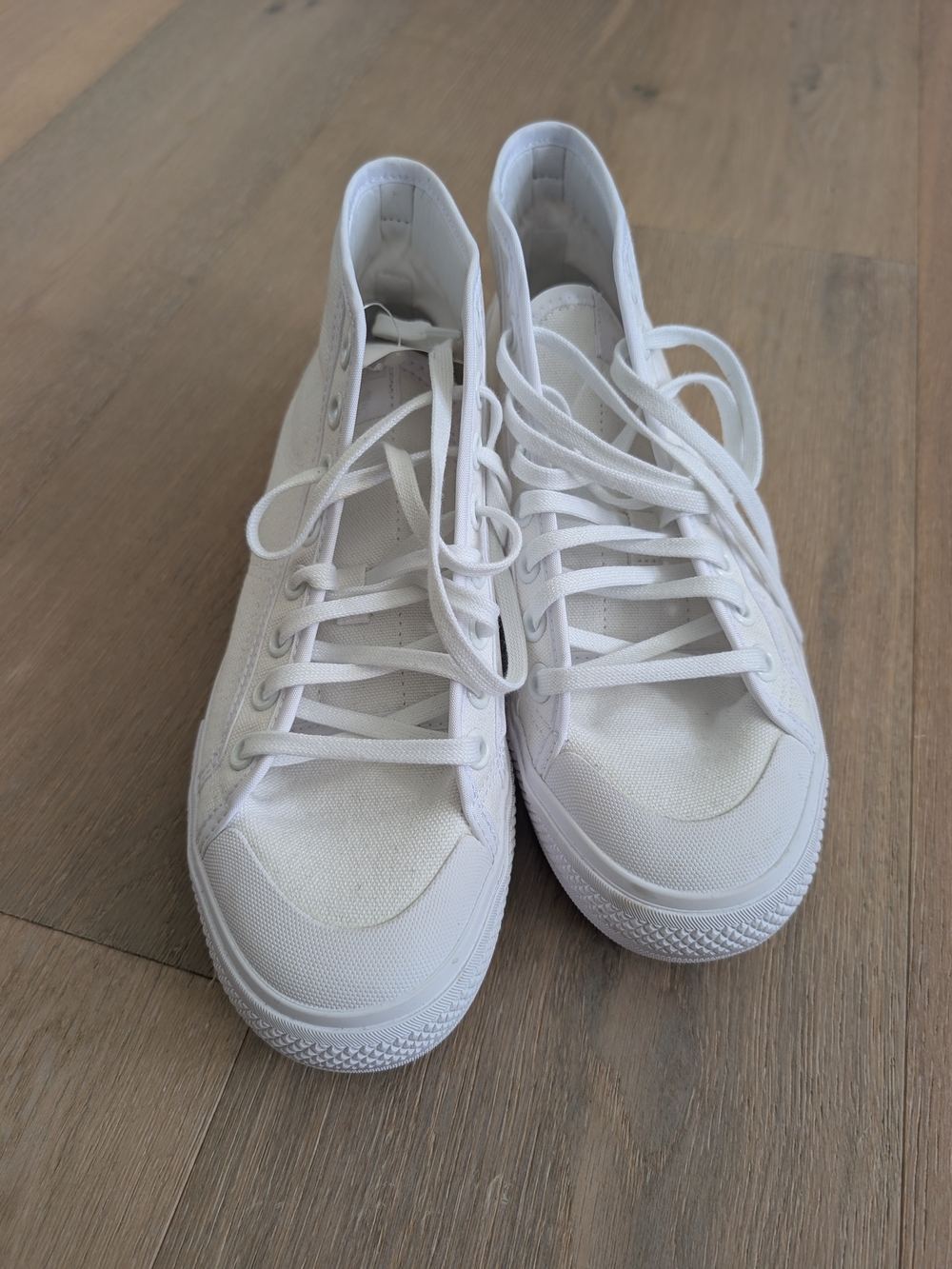 Adidas Nizza Platform Mid Sneakers – White Canvas (Never Worn)